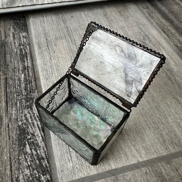 J Devlin Glass Dragonfly Art Glass Trinket Jewelry Box Fused Glass Rare - Picture 6 of 11